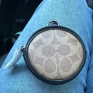 Coach Tan and Black Coin Purse